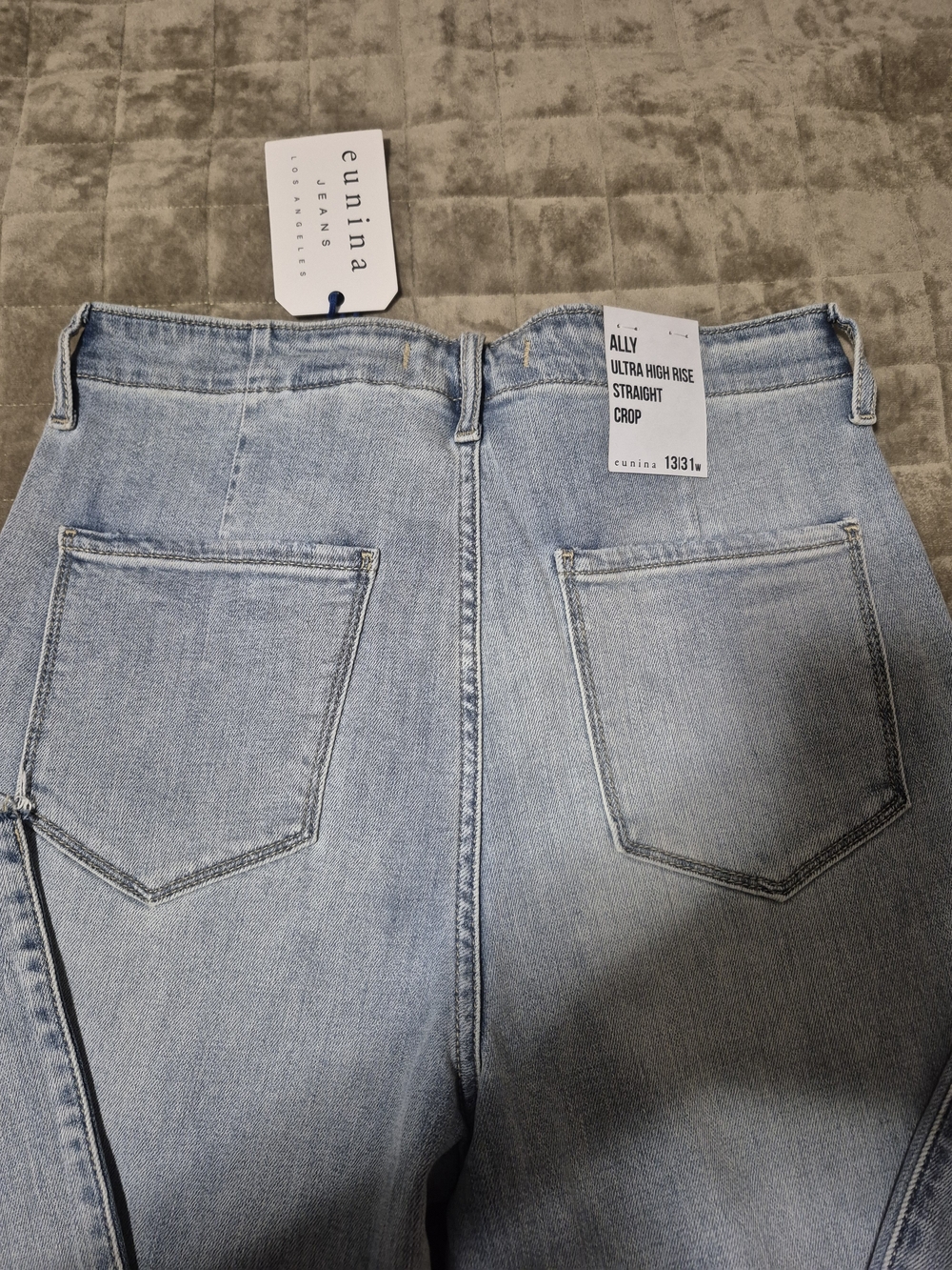 eunina Light Blue Cropped High-Rise Jeans with Frayed Hem - Picture 6 of 6